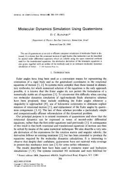 Molecular Dynamics Simulation Using Quaternions