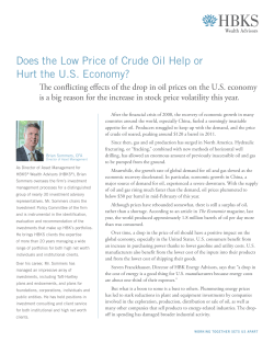 Does the Low Price of Crude Oil Help or Hurt the U.S. Economy?