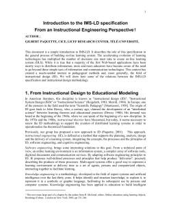 Instructional Engineering of a Learning Design