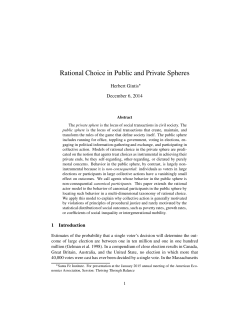 Rational Choice in Public and Private Spheres