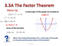 3.3A The Factor Theorem