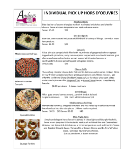 INDIVIDUAL PICK UP HORS D`OEUVRES
