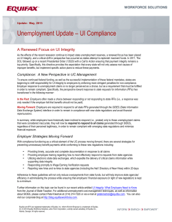 Unemployment Update &ndash; UI Compliance