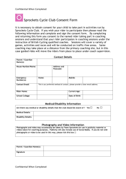 Consent Form - Sprockets Cycle Club