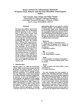 Sense clusters for Information Retrieval
