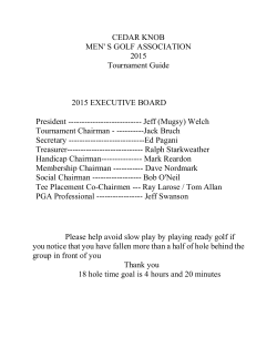 CEDAR KNOB MEN` S GOLF ASSOCIATION 2015 Tournament