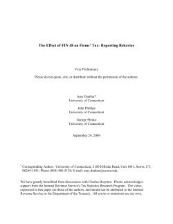 The Effect of FIN 48 on Firms` Tax