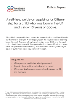 A self-help guide on applying for Citizen