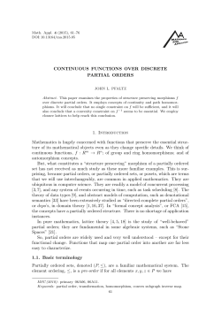 Continuous functions over discrete partial orders