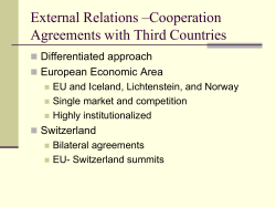External Relations &ndash;Cooperation Agreements with Third Countries