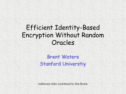 Efficient Identity-Based Encryption Without Random Oracles