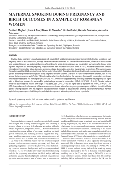 maternal smoking during pregnancy and birth outcomes in a sample