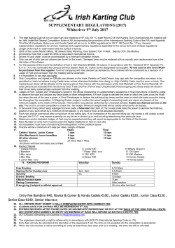 SUPPLEMENTARY REGULATIONS (2017) Whiteriver 9th July 2017