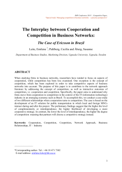 The Interplay between Cooperation and Competition in