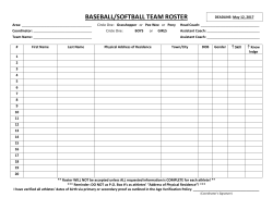 baseball/softball team roster