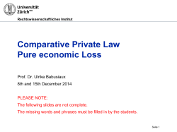 Comparative Private Law Pure economic Loss