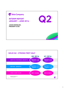 interim report january &ndash; june 2016 q2 2016 h1 2016