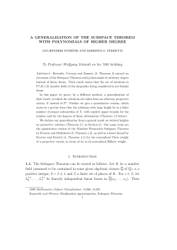 A GENERALIZATION OF THE SUBSPACE THEOREM WITH