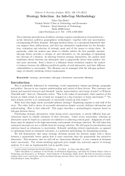 Strategy Selection: An Info-Gap Methodology Introduction