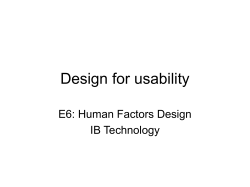 Design for usability