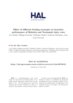 Effect of different feeding strategies on lactation performance of