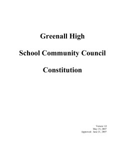 Greenall High SCC Constitution - Prairie Valley School Division