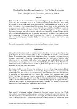 Modelling Distributor Firm and Manufacturer Firm Working