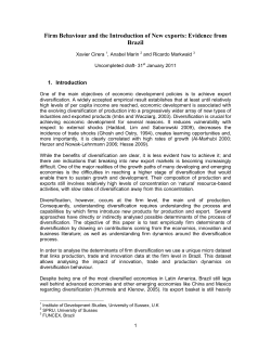 Firm Behaviour and the Introduction of New exports