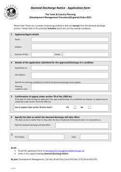 Deemed Discharge Notice
