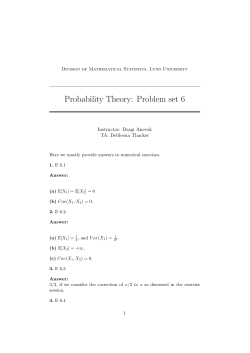Probability Theory: Problem set 6