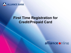 First Time Registration for Credit/Prepaid Card