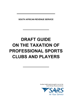 Draft Guide on the Taxation of Professional Sports Clubs and Players
