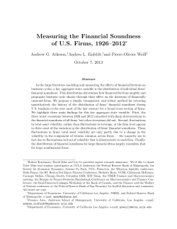 Measuring the Financial Soundness of U.S. Firms, 1926&ndash;2012&lowast;