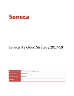 Seneca ITS Cloud Strategy 2017‐19