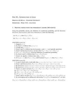 Using the probability axioms, the definition of