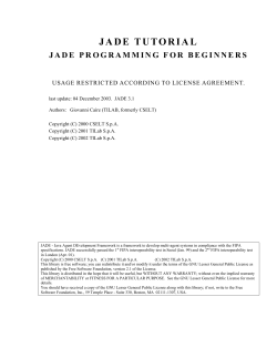 JADE TUTORIAL