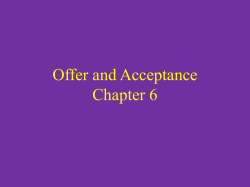 Offer and Acceptance Chapter 6