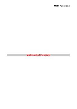 Mathematical Functions - dFPUG