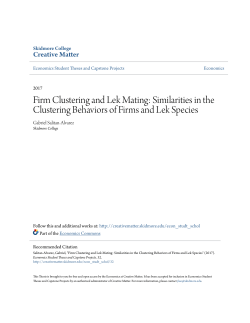 Firm Clustering and Lek Mating: Similarities in the