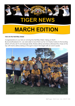1 | Page Edition no.1617.04 Vets win the Neil Riley Shield