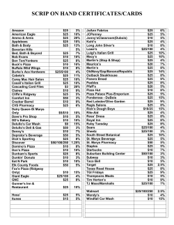 scrip on hand certificates/cards