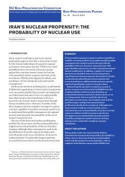 Iran`s nuclear propensity: the probability of nuclear use, Non
