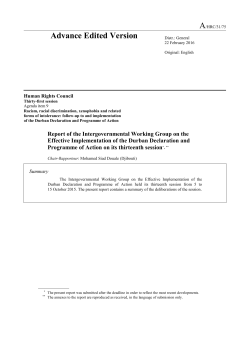 Report of the Intergovernmental Working Group on the