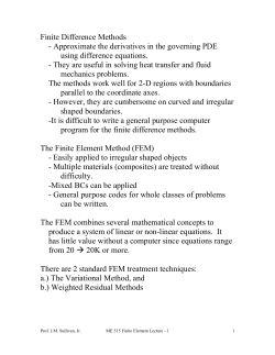 FEM Lecture # 1 `99