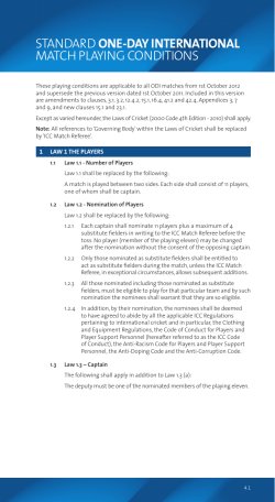 standardone-day international match playing conditions