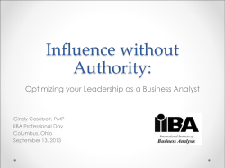 Influence without Authority - IIBA&reg; Columbus, Ohio Chapter