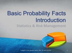 Statistics and Risk Management