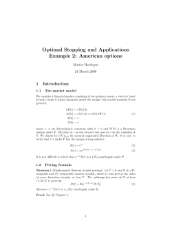 Optimal Stopping and Applications Example 2: American options