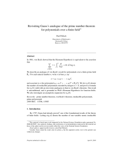 Revisiting Gauss`s analogue of the prime number theorem for