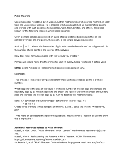 Pick`s Theorem Georg Alexander Pick (1859